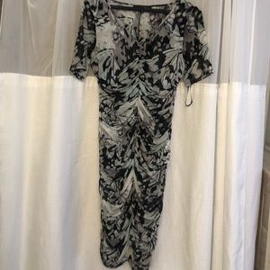 White House Black Market ruched sheer dress-Size Lg